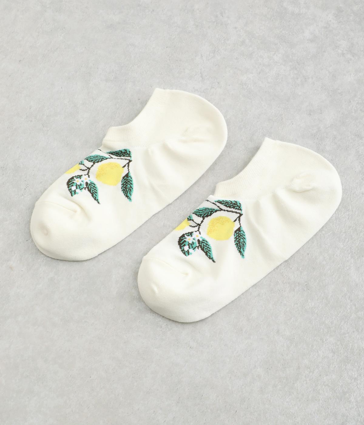 ハイゲージスニーカーソックス　LEMON(ホワイト-2325)