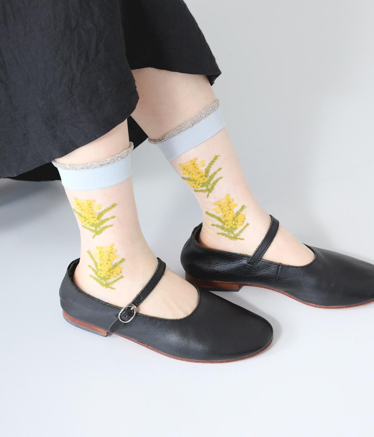 ラメシースルーソックス　MIMOSA(グレー-2325)