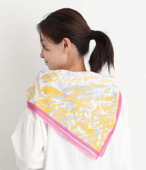 おさんぽスカーフ　フリーコースト(オレンジ×ブルー-F)