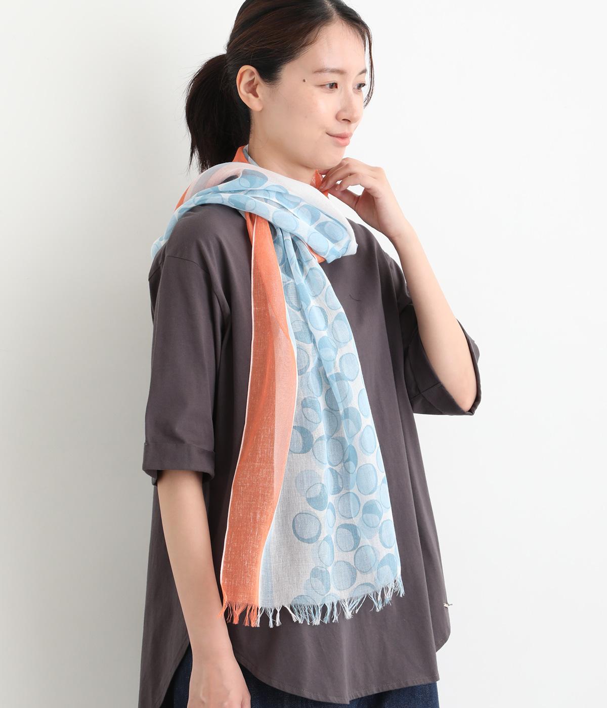 おさんぽストール　ドット(ライトブルー-F)