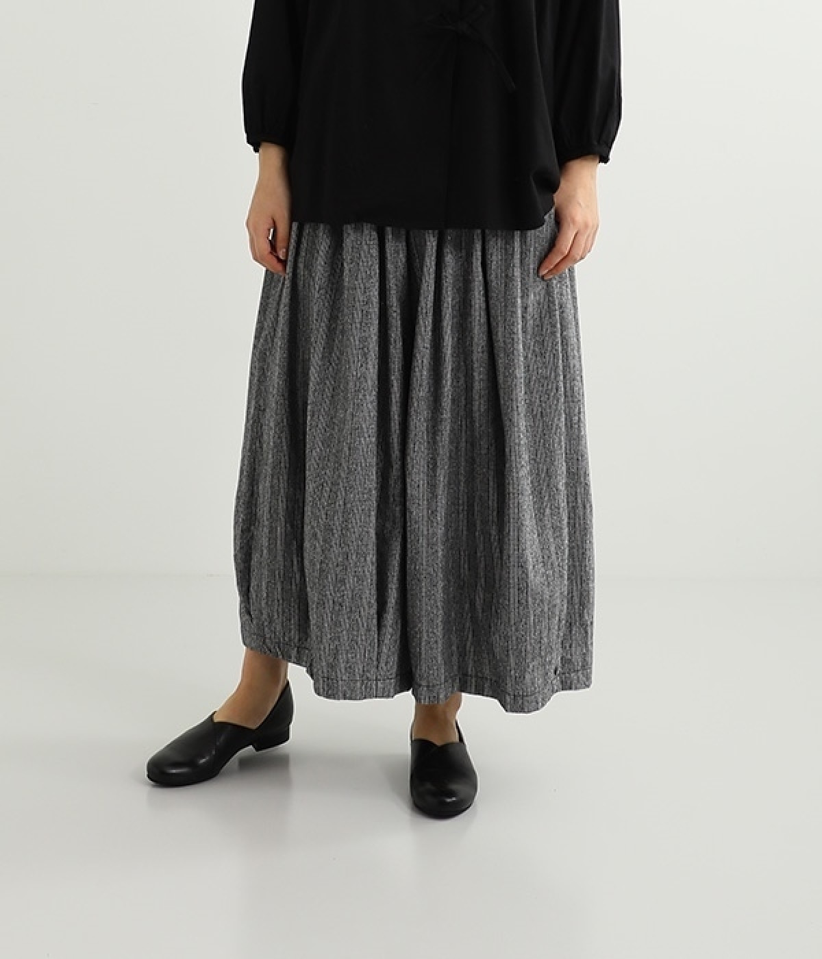 コットンビエラタックワイドパンツ(グレンチェック-M)