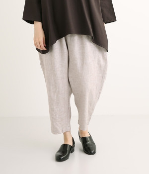 リネン起毛テーパードパンツ(キナリ-M)