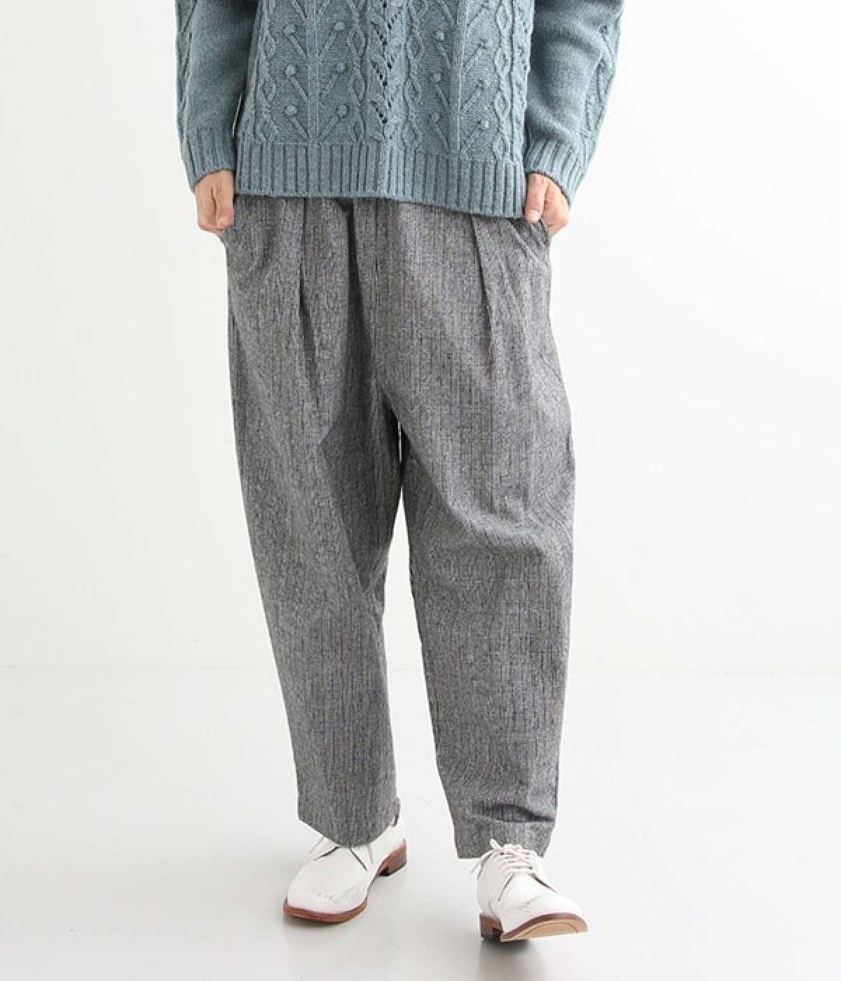 コットンビエラチェックパンツ(グレンチェック-M)