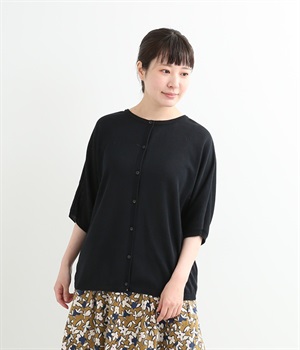 ニット2wayカーデ(ブラック-L)