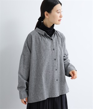 2wayチェックブラウス(グレンチェック-L)