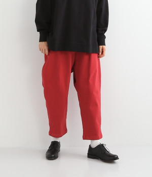 ストレッチカルゼ裏起毛　パンツ(レッド-L)