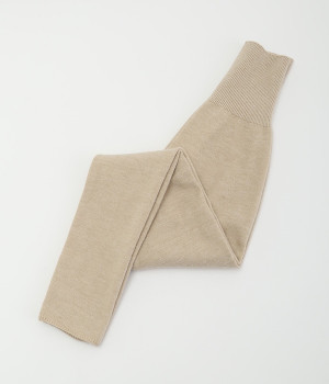 ニットリブパンツ(ベージュ-L)