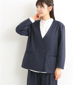 サージダブル釦ジャケット(ネイビー-L)