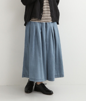 デニムタックパンツ(ブルー-L)