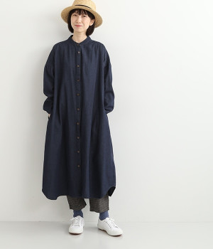 デニムワンピース(ネイビー-L)