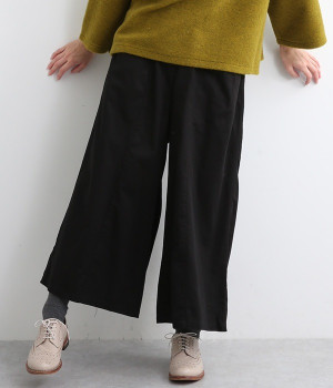 コットンツイルタックパンツ(ブラック-L)