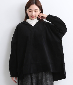 ストレッチコールセーラーカラープルオーバー(ブラック-L)