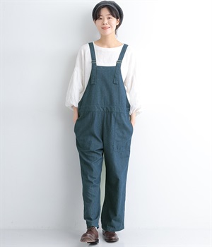 6ozデニム　サロペット(ネイビー-L)