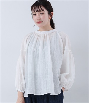 ボイルドビー　2WAYギャザーブラウス(オフホワイト-LL)