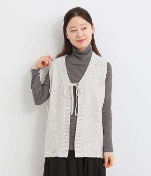 3Gリサイクル鹿の子ベスト(アイボリー-L)