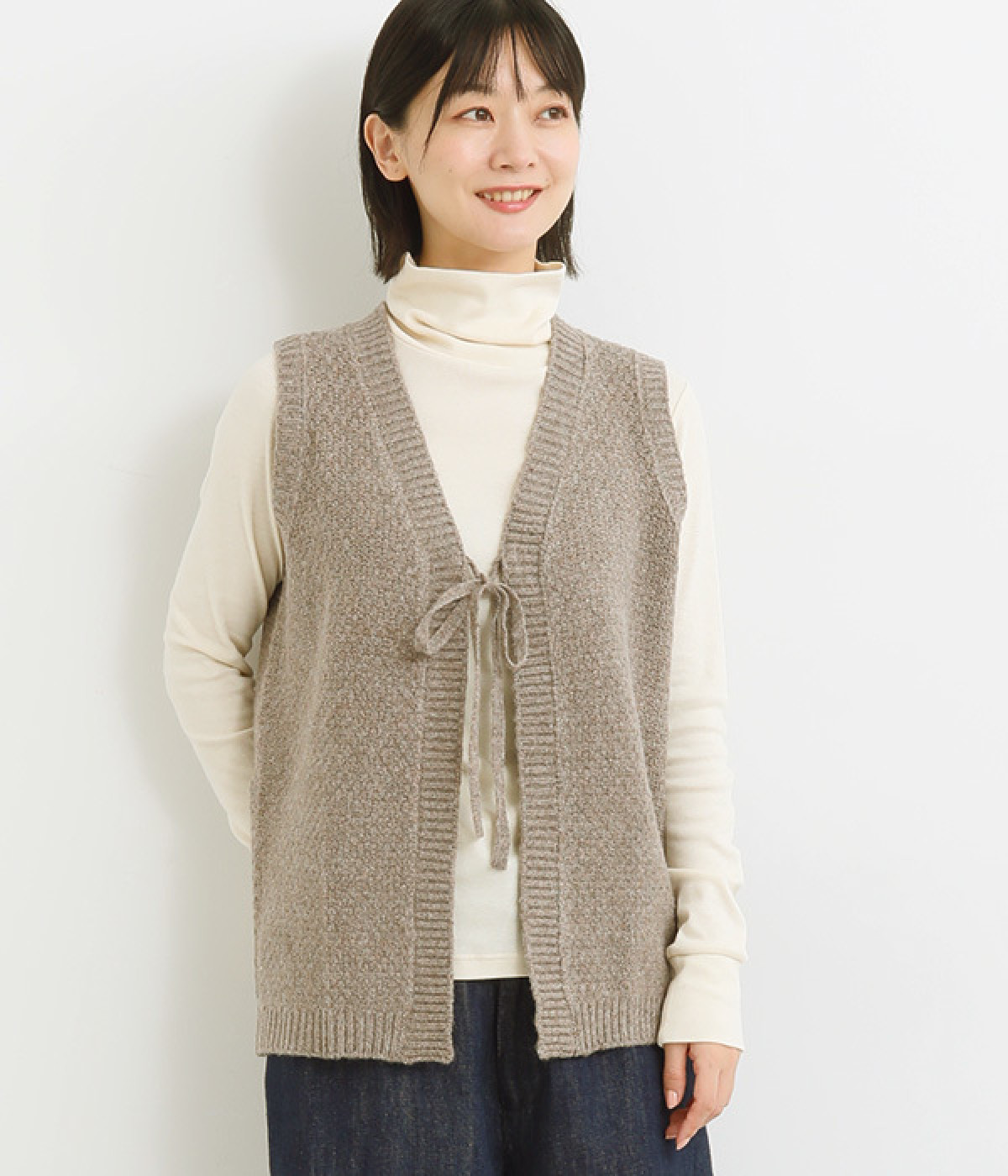 3Gリサイクル鹿の子ベスト(モカ-M)