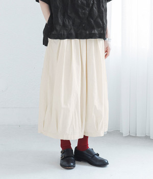 コットンツイルタックガウチョパンツ