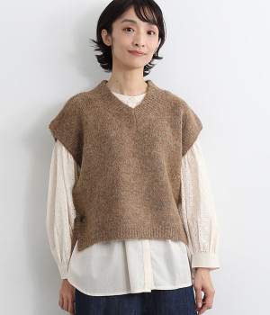 3Gニットベスト(ブラウン-L)