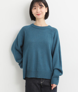 アクリルウールニットプルオーバー(ターコイズ-L)