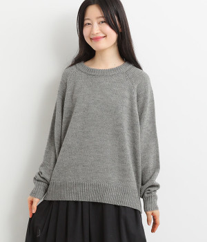 アクリルウールニットプルオーバー(グレー-L)
