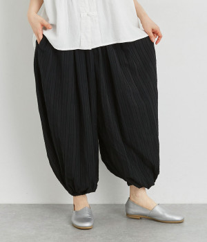 コットンローンライトドビーストライプバルーンパンツ