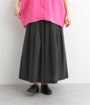 コットンタックワイドパンツ(ドット1-L)