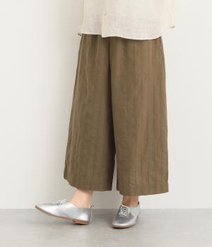 コットンガーゼドビーワイドクロップドパンツ