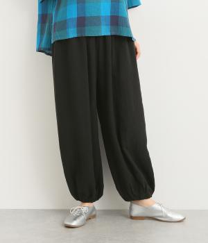 レーヨンラミータイダイ染バルーンパンツ(ブラック-L)