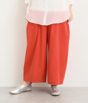 コットンスラブワイドパンツ(オレンジ-L)