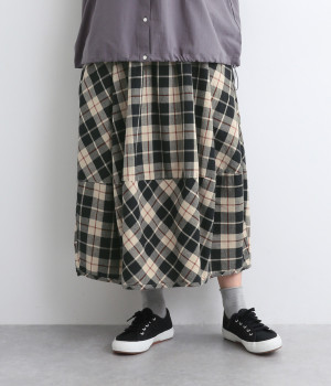 コットンオックスバルーンスカート(ベージュ-ONESIZE)