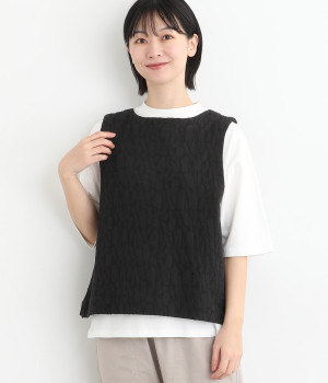 コットンリネンレーヨンジャカードベスト
