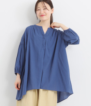 コットンジョーゼットスキッパーブラウス