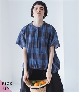 別注｜ポケット付チェック柄プルオーバー(ビックチェック柄-M)