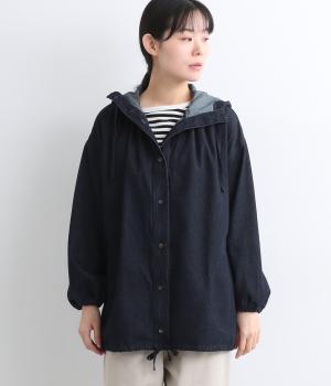 デニムフードジャケット(ネイビー-L)