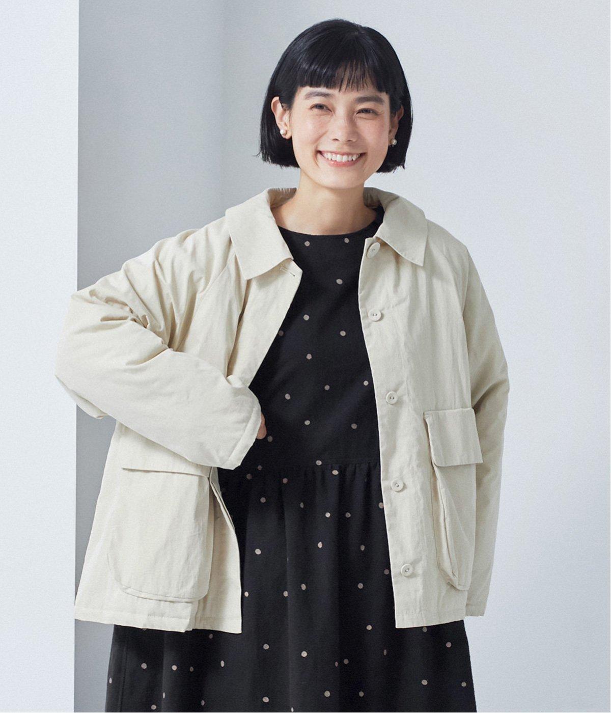 コットンナイロンワッシャーポケットコート(アイボリー-M)