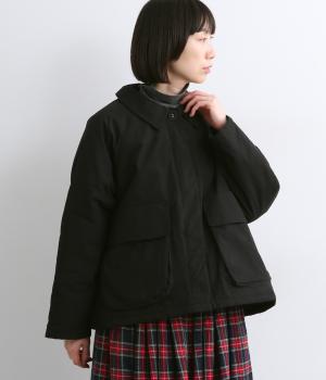 コットンナイロンワッシャーポケットコート(クロ-L)