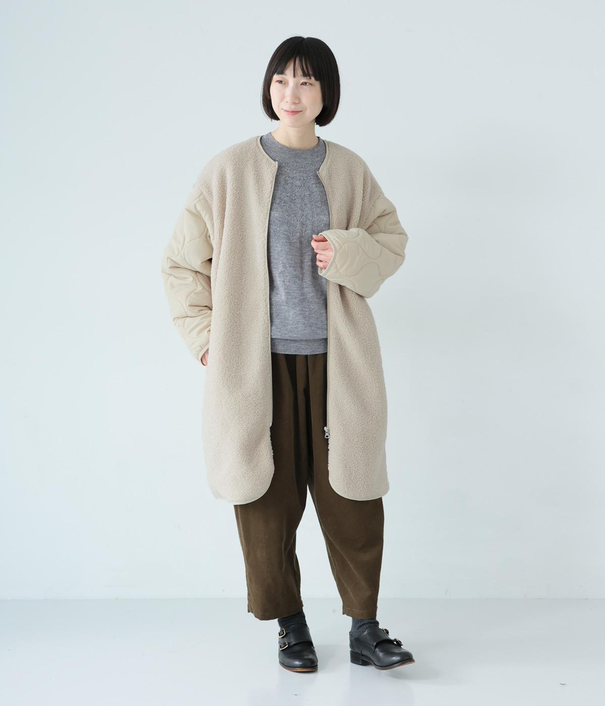 ボア切替キルトコート(アイボリー-F)