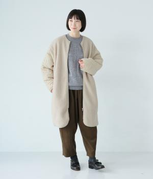 ボア切替キルトコート(アイボリー-F)