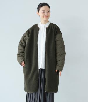 ボア切替キルトコート(カーキ-F)