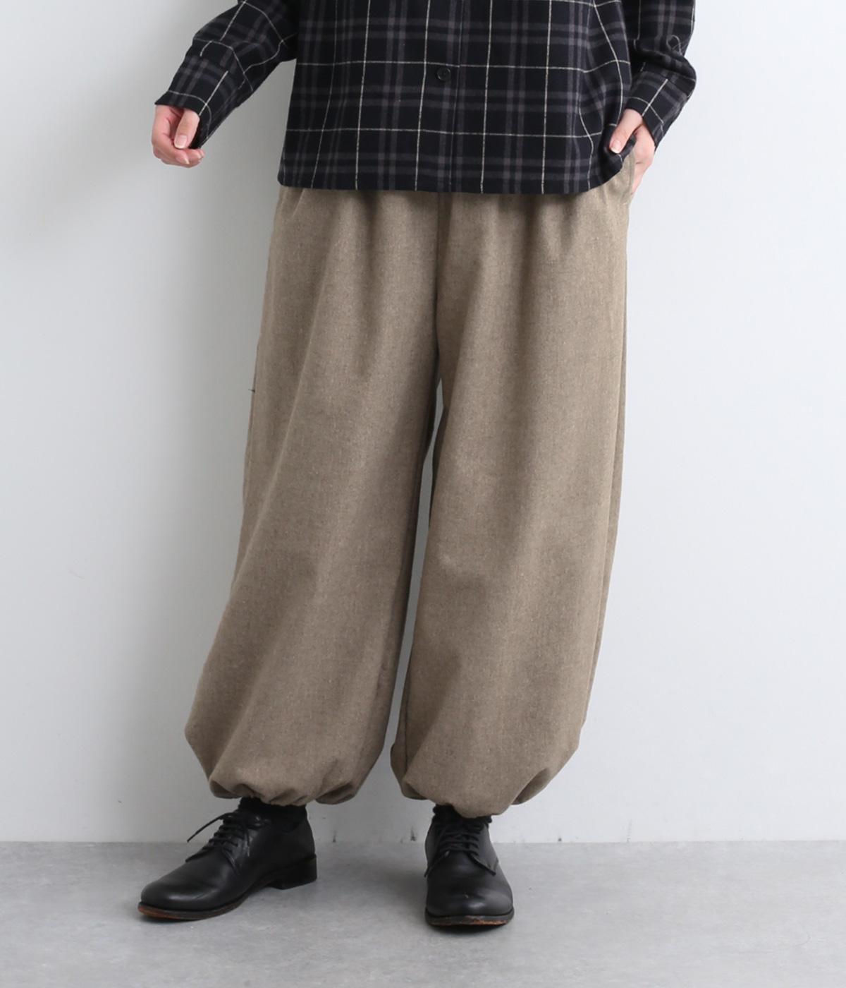 ホームスパン裾ゴムパンツ(ベージュ-M)