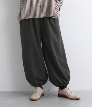 ホームスパン裾ゴムパンツ(クロ-L)