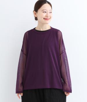 シアー天竺サイドスリットプルオーバー