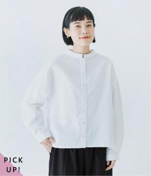 別注｜スタンドカラーブラウス(オフホワイト-M)