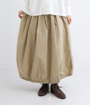 コットンダンプバイオウォッシュ加工裾ゴムスカート