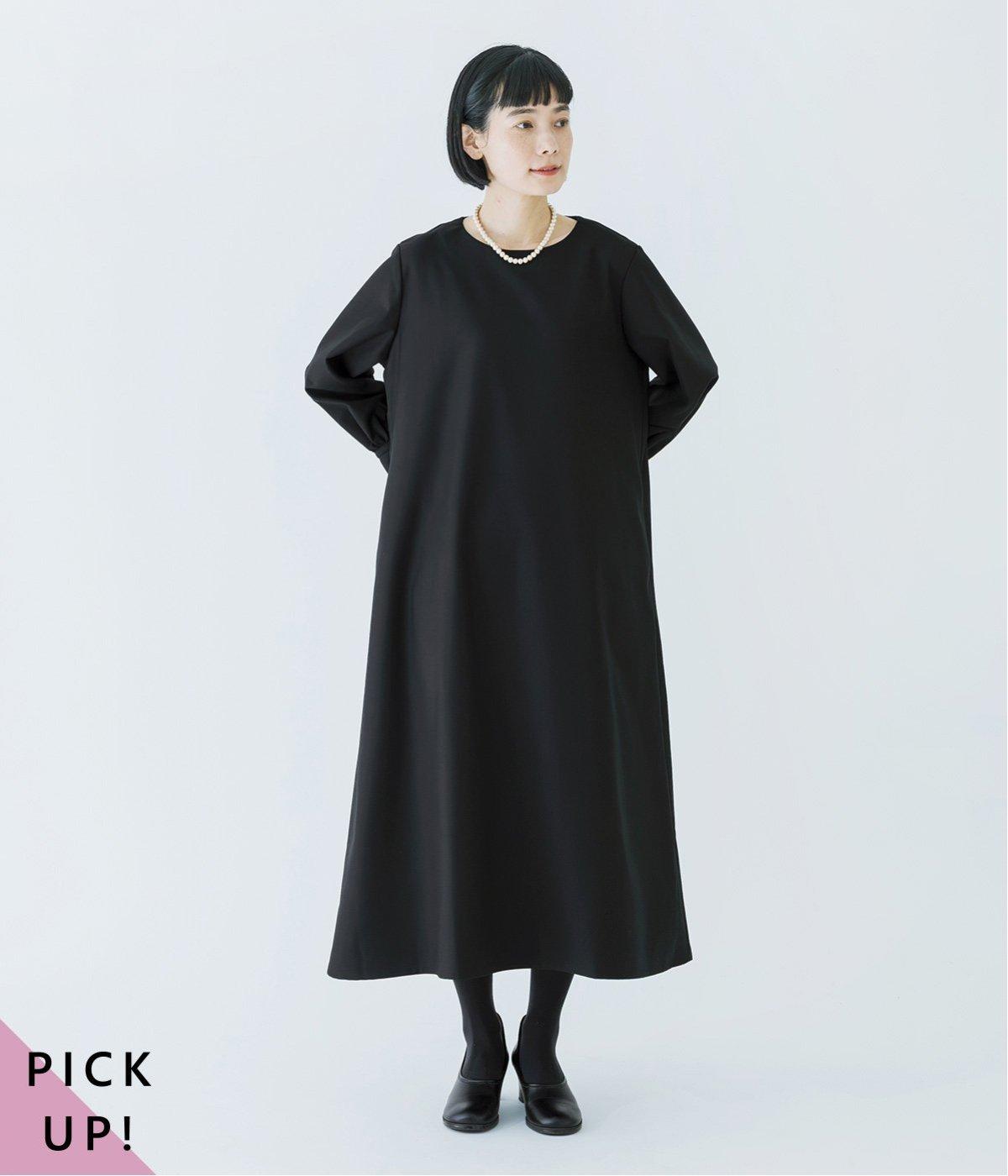 Aラインワンピース(ブラック-MP)