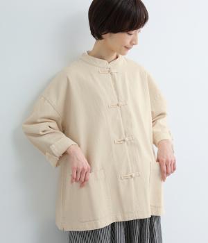 11ｏｚデニム　スタンドチャイナジャケット(キナリ-M)