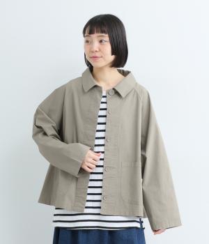 コットンオックス　ストレッチジャケット(グレー-M)