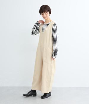 11ｏｚデニム　サロペット(キナリ-M)