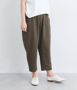 リップル　ぽってりシルエットパンツ(チャコール-L)