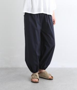 コットンダンプバイオウォッシュ加工　裾ゴムバルーンパンツ(ネイビー-M)